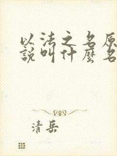 以法之名原著小说叫什么名字