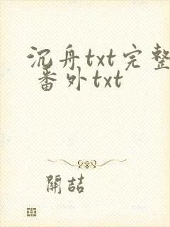 沉舟txt完整 番外txt