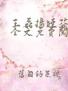 王磊扬晓芬小说全文免费阅读