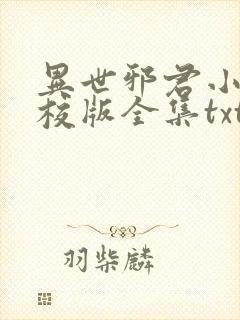 异世邪君小说精校版全集txt