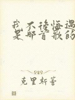 我不后悔遇见你是哪首歌的歌词