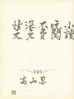 情深不晚小说全文免费阅读