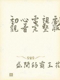 初心电视剧免费观看完整版高清