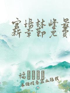 官场林峰最新更新章节免费阅读