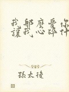 我那么爱你你却让我心碎什么歌