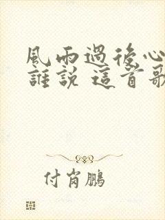 风雨过后心事向谁说 这首歌的歌名