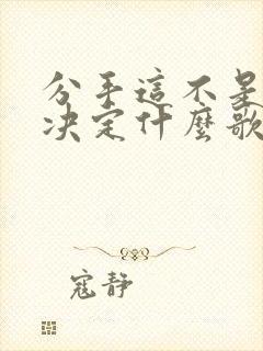 分手这不是我的决定什么歌