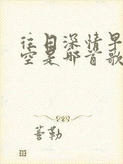 往日深情早已成空是哪首歌的歌词