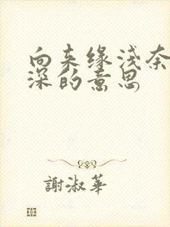 向来缘浅奈何情深的意思