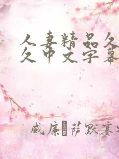 人妻精品久久久久中文字幕二区