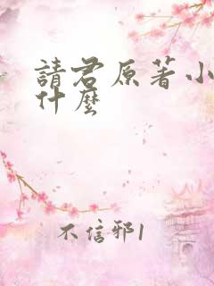 请君原著小说叫什么