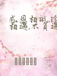 感恩相识,珍惜相遇,不负遇见