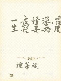 一夜情深,霍先生宠妻无度 小说