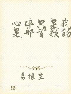 心碎只是我自己是哪首歌的歌词