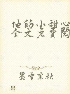 他的小甜心在线全文免费阅读