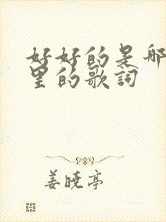 好好的是哪首歌里的歌词