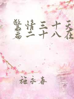 惊情三十天番外篇二十八在线阅读