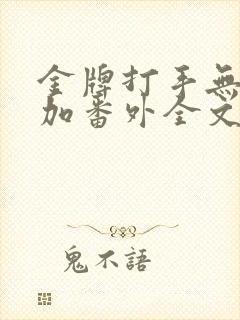 金牌打手无删减加番外全文阅读txt