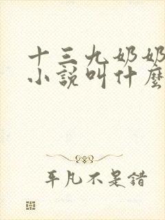 十三九奶奶原著小说叫什么