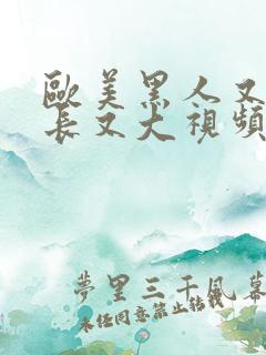 欧美黑人又粗又长又大视频