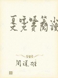 夏晚哑笑小说全文免费阅读最新章节