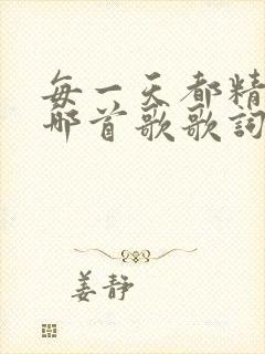 每一天都精彩是哪首歌歌词