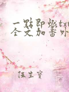 一点即燃txt全文加番外