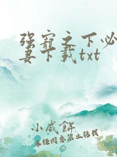 强宠之下必有娇妻下载txt