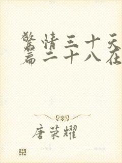 惊情三十天番外篇二十八在线阅读