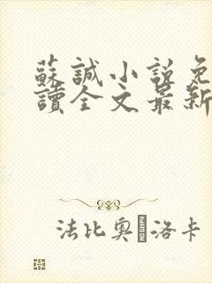 苏诚小说免费阅读全文最新章节