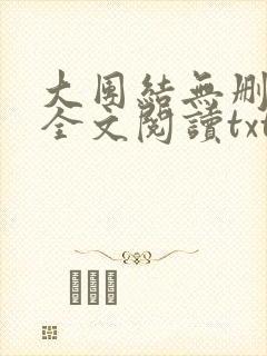 大团结无删减版全文阅读txt