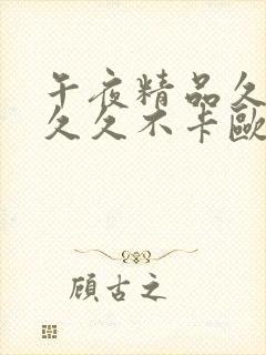 午夜精品久久久久久不卡欧美一级