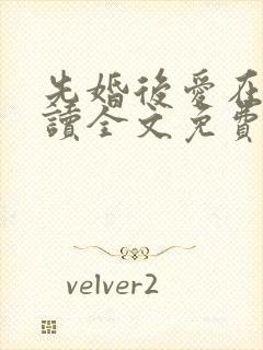 先婚后爱在线阅读全文免费