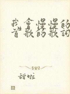 我会慢慢的是哪首歌的歌词