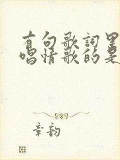 有句歌词里面有唱情歌的是什么歌