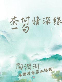 奈何情深缘浅上一句