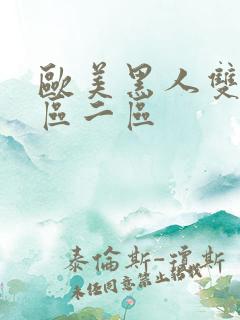 欧美黑人双插一区二区