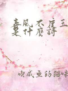 春风不度玉门关是什么诗