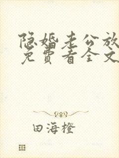 隐婚老公放肆宠免费看全文