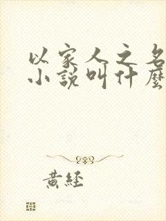 以家人之名原著小说叫什么名字