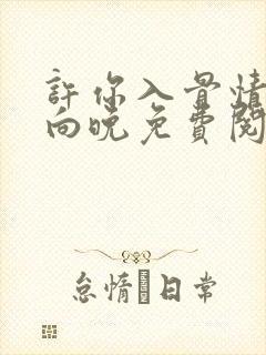 许你入骨情深沈向晚免费阅读