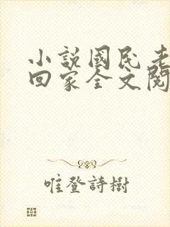 小说国民老公带回家全文阅读