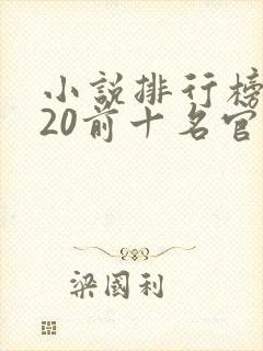 小说排行榜2020前十名官场