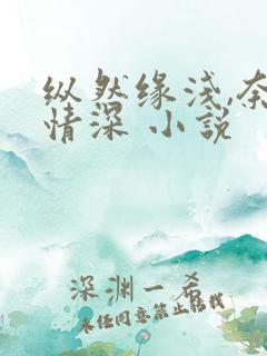 纵然缘浅,奈何情深 小说
