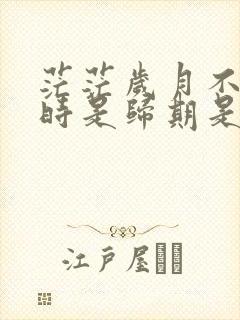 茫茫岁月不知何时是归期是什么歌