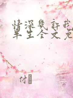 情深几许我的后半生全文免费阅读