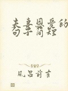 夫妻恩爱的唯美句子简短