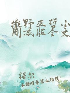 撒野巫哲小说无删减版全文免费阅读