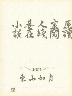 小巷人家原著小说在线阅读