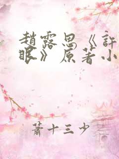 赵露思《许我耀眼》原著小说